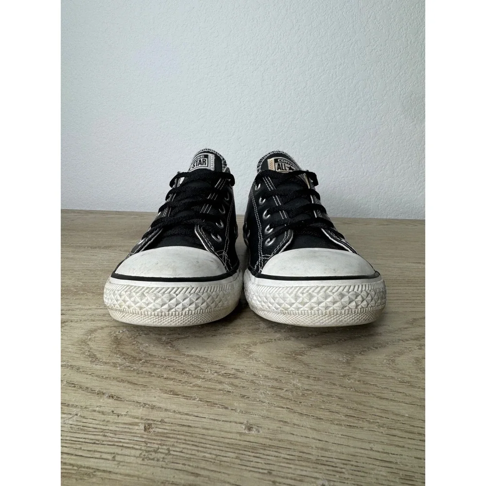 Converse Chuck Taylor All Star Low Black Leather Junior Shoes 609057C Size 3‎